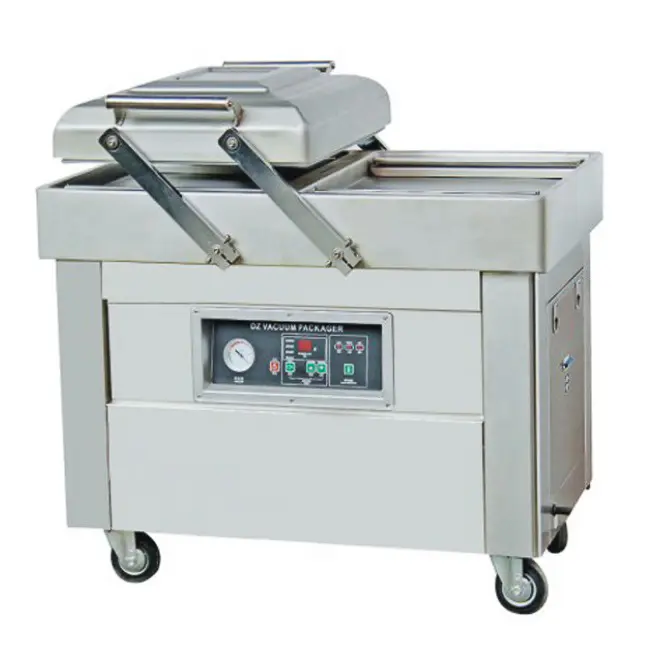 Напольная двухкамерная вакуум-упаковочная машина DZQ-400/2SB (нерж., газ) Эко Hualian - Купить с доставкой по всей России