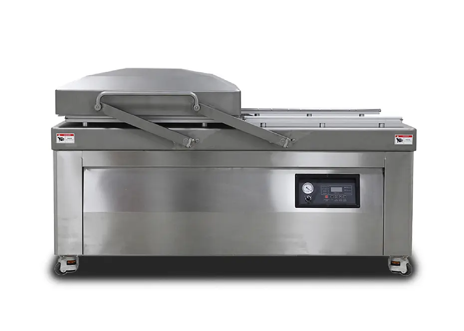 Напольная двухкамерная вакуум-упаковочная машина HVC-720S/2B-G SS (нерж., газ, электр. панель, 380В)  Hualian - Купить с доставкой по всей России - 2