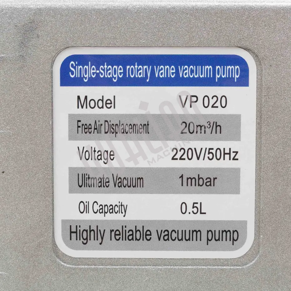 Вакуумный насос VP020 с двигателем 220В для EV-40, EV-41, EV-50, EV-51, EV-52, EV-62 Hualian - Купить с доставкой по всей России - 2