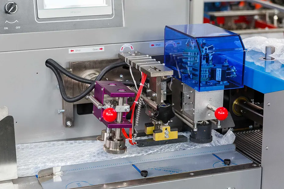 Автоматическая горизонтальная упаковочная машина DXDZ-350XD под ВПП (3 servo, лент.150 мм, рег.форм., min bag L 120, H 50, трансп.попереч.запайки) Hualian - Купить с доставкой по всей России - 2