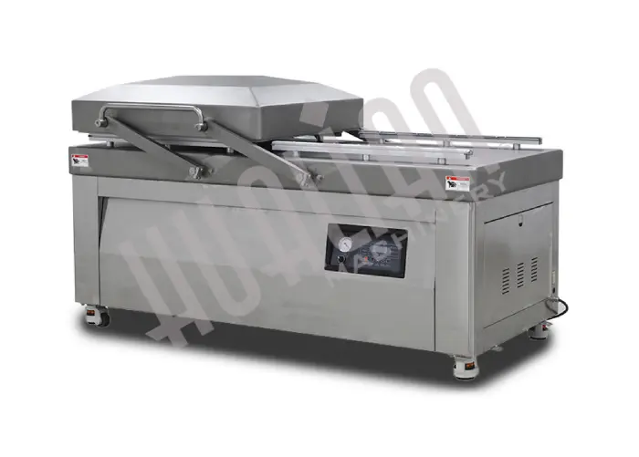Напольная двухкамерная вакуум-упаковочная машина HVC-720S/2B-G SS (нерж., газ, электр. панель, 380В)  Hualian - Купить с доставкой по всей России