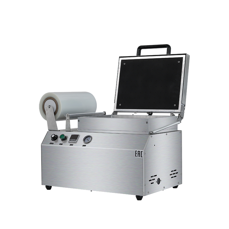 Скин-упаковочная машина HLV-300VST NEW на два лотка (глубина лотка 40 мм)