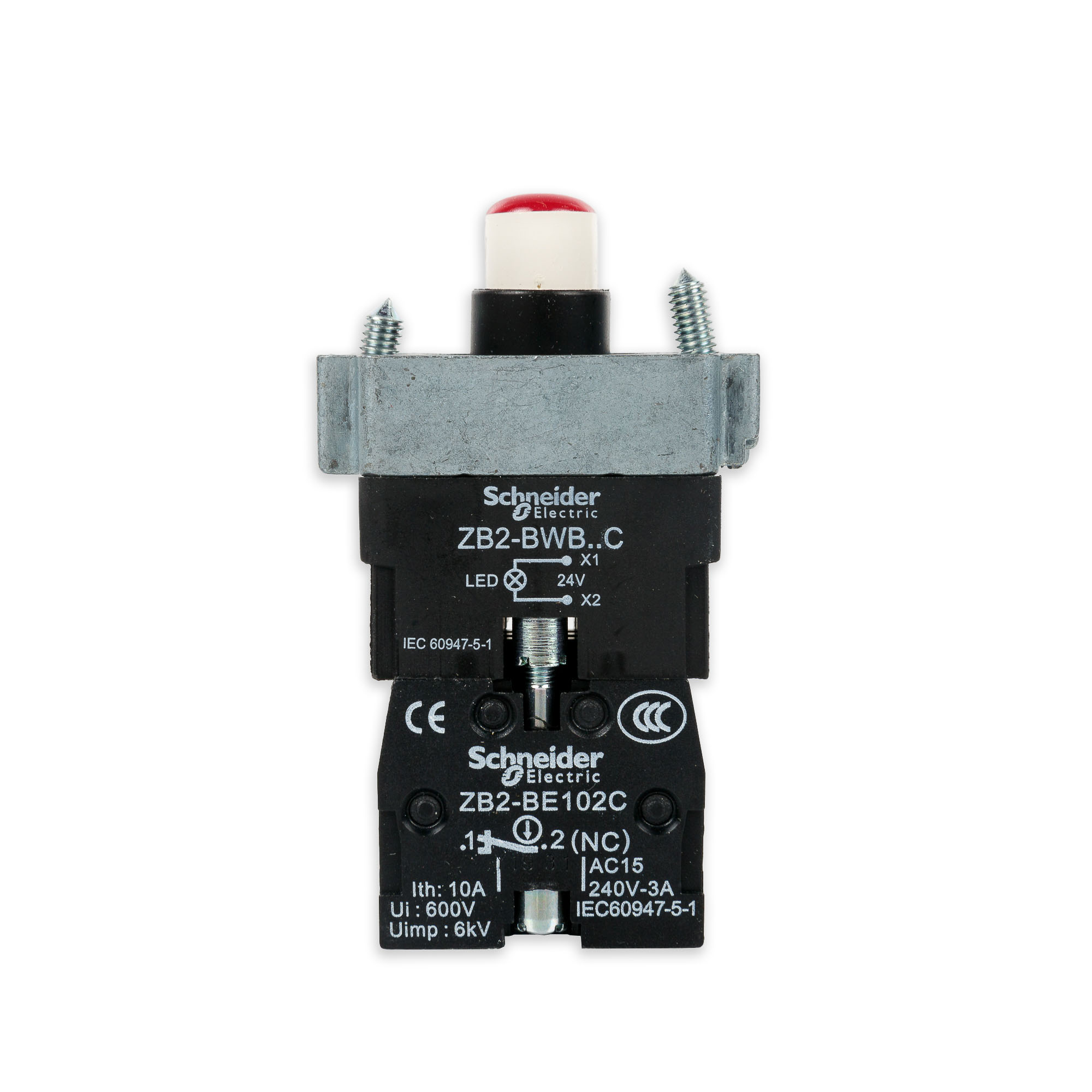 Кнопка с подсветкой (контактная группа, НЗ, красная) (панель управления BSF-5640LG)