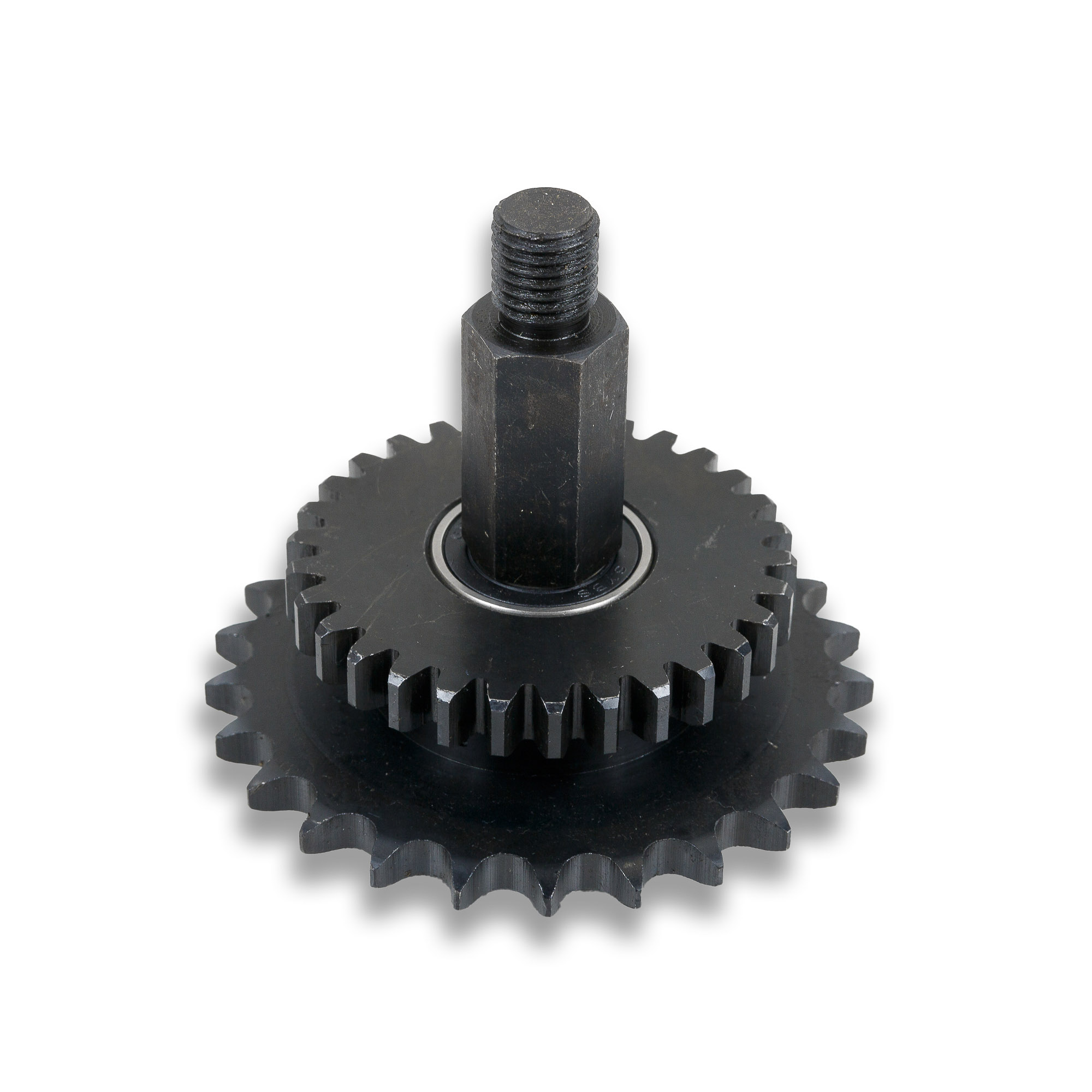 Двойная звездочка привода узла горизонтальной запайки в сборе со стойкой для DXDK-40