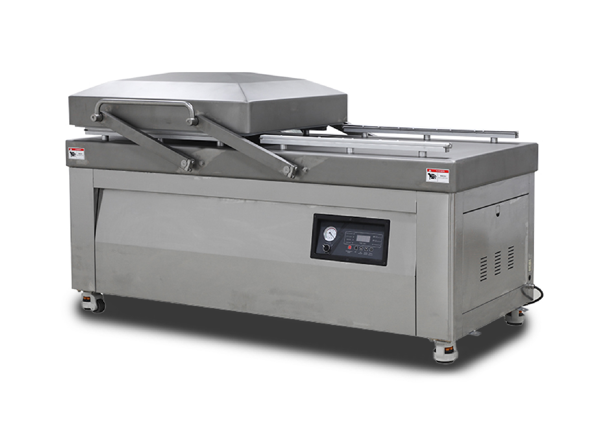 Напольная двухкамерная вакуум-упаковочная машина HVC-720S/2B-G SS (нерж., газ, электр. панель, 380В)