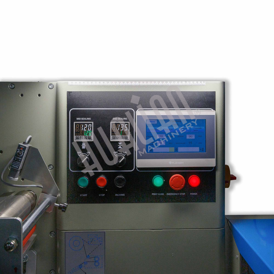 Автоматическая горизонтальная упаковочная машина DXDZ-250B (3 servo, рег. форм., min bag L 65, S 200, H 40, 2-х позиц. нож) Hualian - Купить с доставкой по всей России - 2