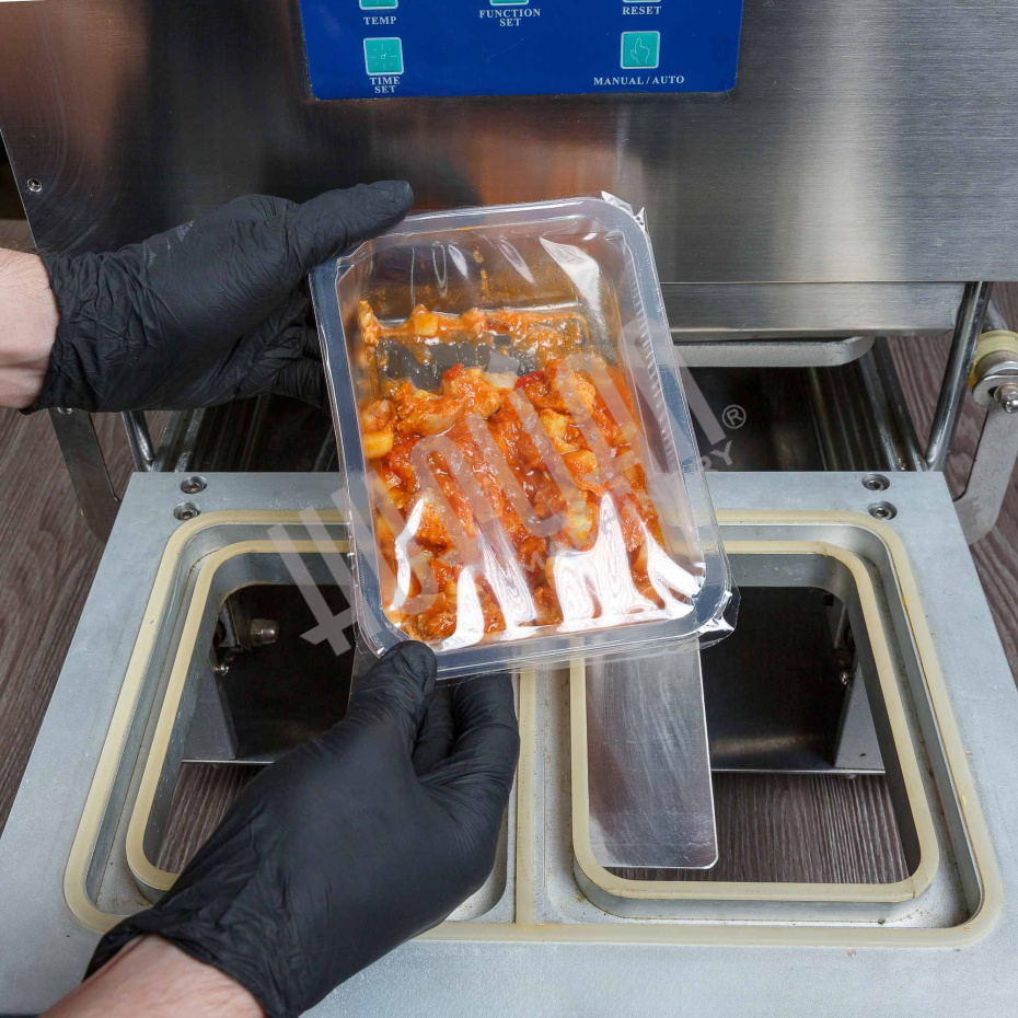 Запайщик лотков HL-95A SS (182*96*(20-55) мм, 2 лотка за цикл, счетчик, уголок надрыва пленки) Hualian - Купить с доставкой по всей России - 9