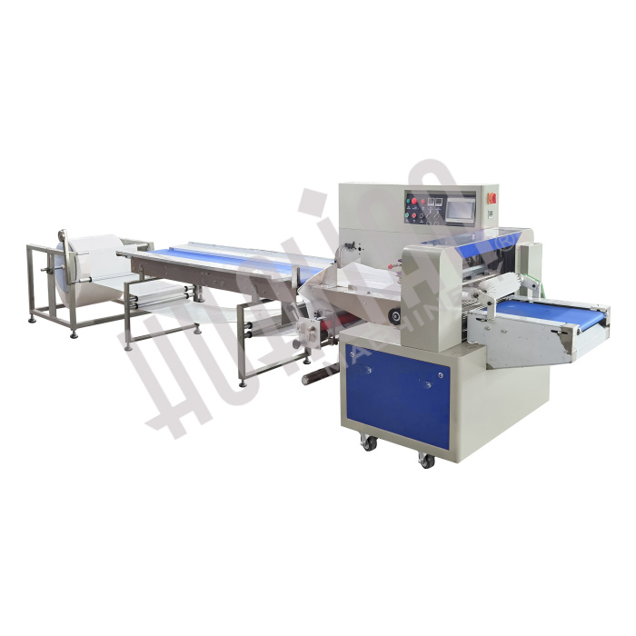 Автоматическая горизонтальная упаковочная машина DXDZ-350XD под ВПП (3 servo, лент.150 мм, рег.форм., min bag L 120, H 50, трансп.попереч.запайки) Hualian - Купить с доставкой по всей России