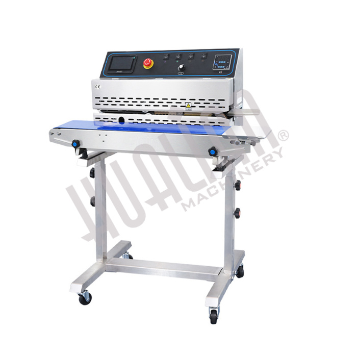 Горизонтальный конвейерный роликовый запайщик FRP-810III (на консоли, каплеструйный принтер) Hualian - Купить с доставкой по всей России