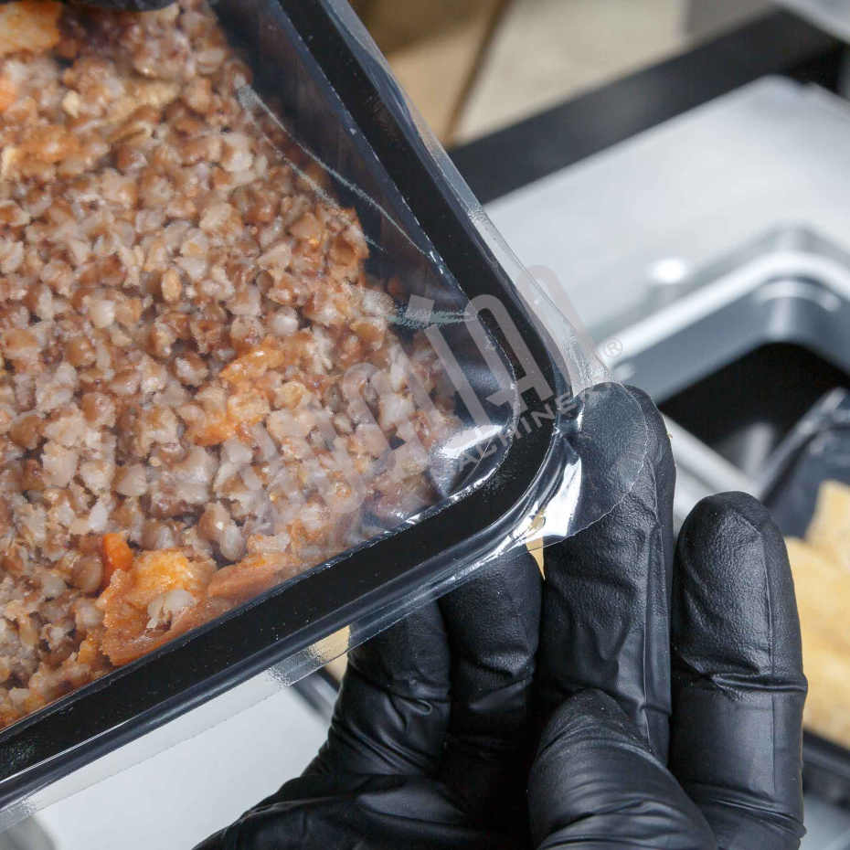 Полуавтоматический запайщик лотков ротационного типа (4 лотка,187*137*120) HVT-450R (нерж.) Hualian - Купить с доставкой по всей России - 29