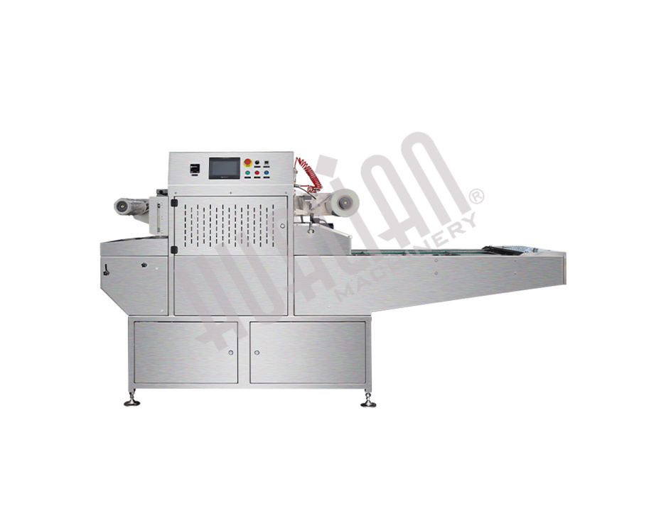 Автоматический конвейерный запайщик лотков с функцией вакуумизации и газации HVT-450A/4 V2 (210*148 нерж., скин, дв. ст. 100м3/ч) Hualian - Купить с доставкой по всей России - 2