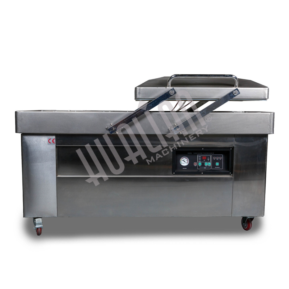 Напольная двухкамерная вакуум-упаковочная машина DZQ-700/2SB (нерж., газ) Hualian - Купить с доставкой по всей России - 2