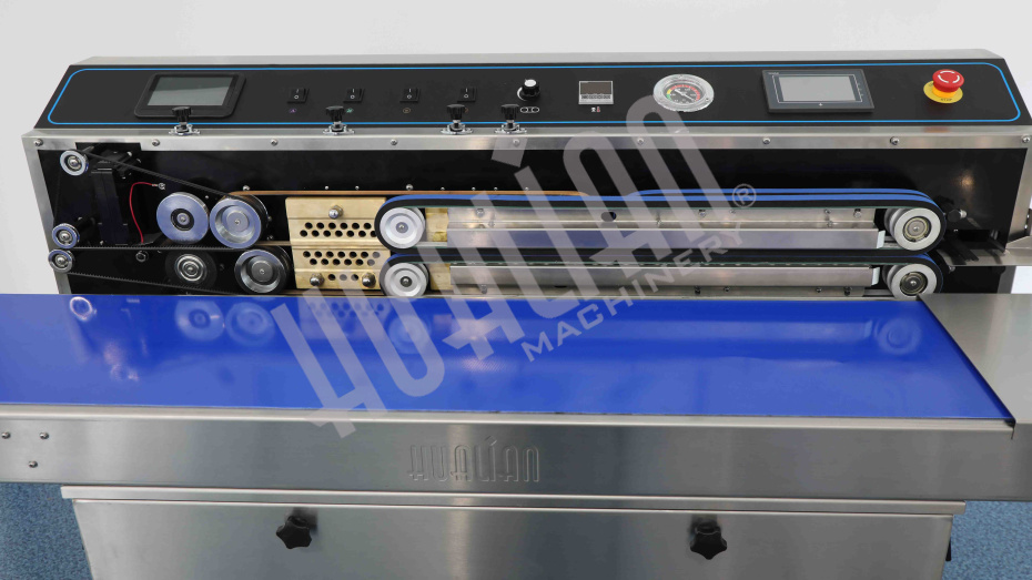 Горизонтальный конвейерный запайщик FRP-1120WH (SS) (нерж, каплеструйный принтер, откачка/наполн.возд) Hualian - Купить с доставкой по всей России - 29