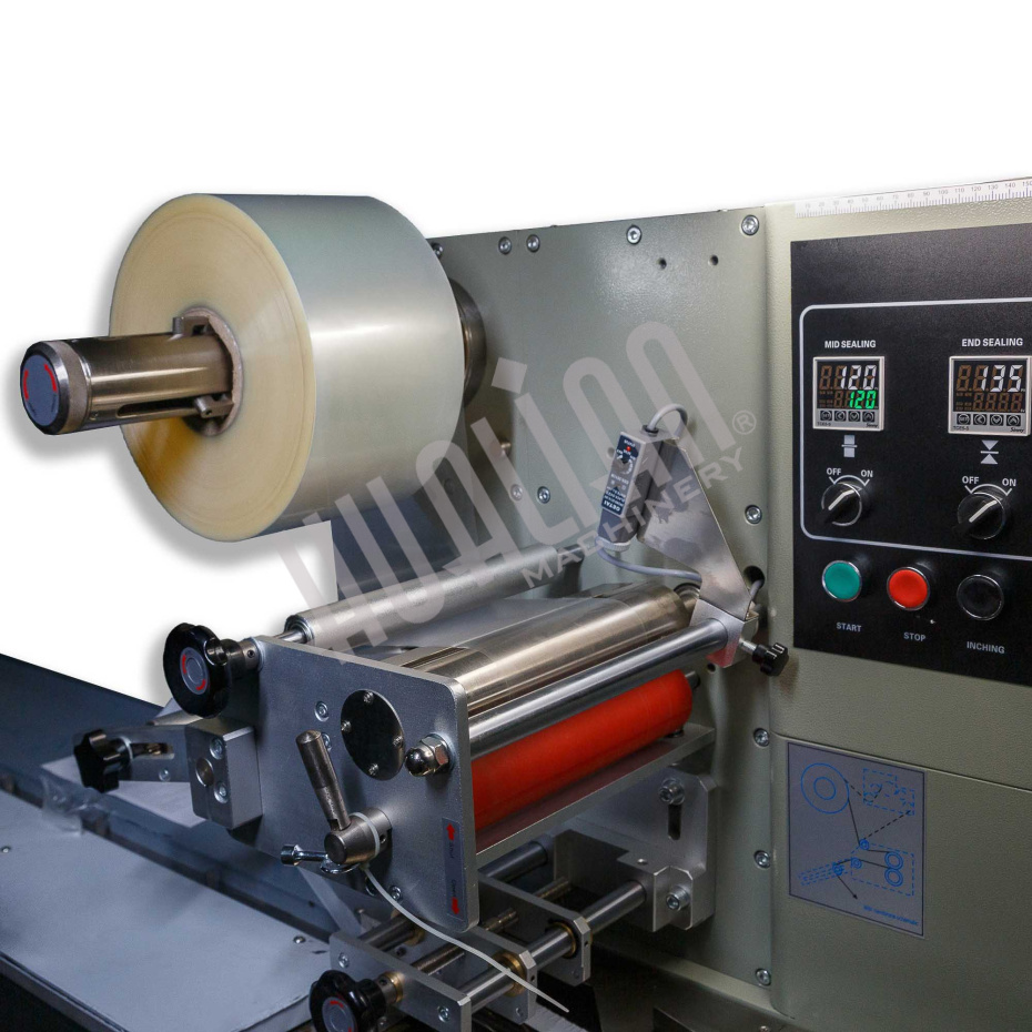 Автоматическая горизонтальная упаковочная машина DXDZ-250B (3 servo, рег. форм., min bag L 65, S 200, H 40, 2-х позиц. нож) Hualian - Купить с доставкой по всей России - 6