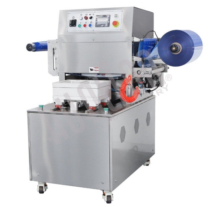 Полуавтоматический запайщик лотков (4 лотка,210*148*40) HVT-550M/4 (нерж., СКИН) Hualian - Купить с доставкой по всей России