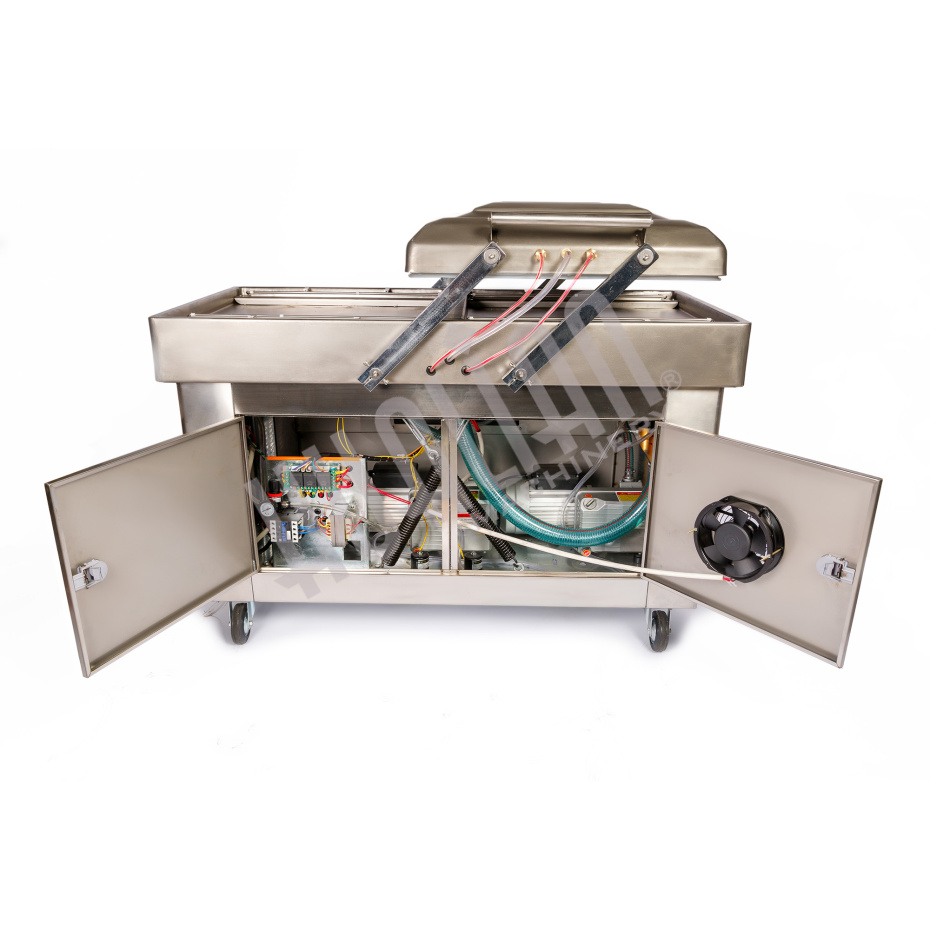 Напольная двухкамерная вакуум-упаковочная машина DZQ-500/2SB SS (нерж., газ) Hualian - Купить с доставкой по всей России - 13