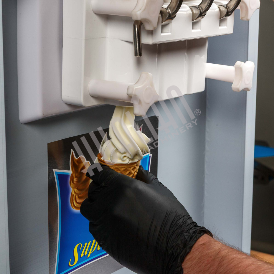 Фризер для мягкого мороженого HIM-03 с функцией ночного хранения и помпой (3 рожка) Hualian - Купить с доставкой по всей России - 9