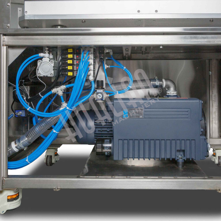 Полуавтоматический запайщик лотков ротационного типа (4 лотка,187*137*120) HVT-450R (нерж.) Hualian - Купить с доставкой по всей России - 31