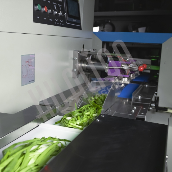 Горизонтальная упаковочная машина DXDZ-450XD NEW (H-70mm, bag L 130-450mm, S 400mm, рег.форм, транспортёр на выходе, вставки в трансп) Hualian - Купить с доставкой по всей России - 5