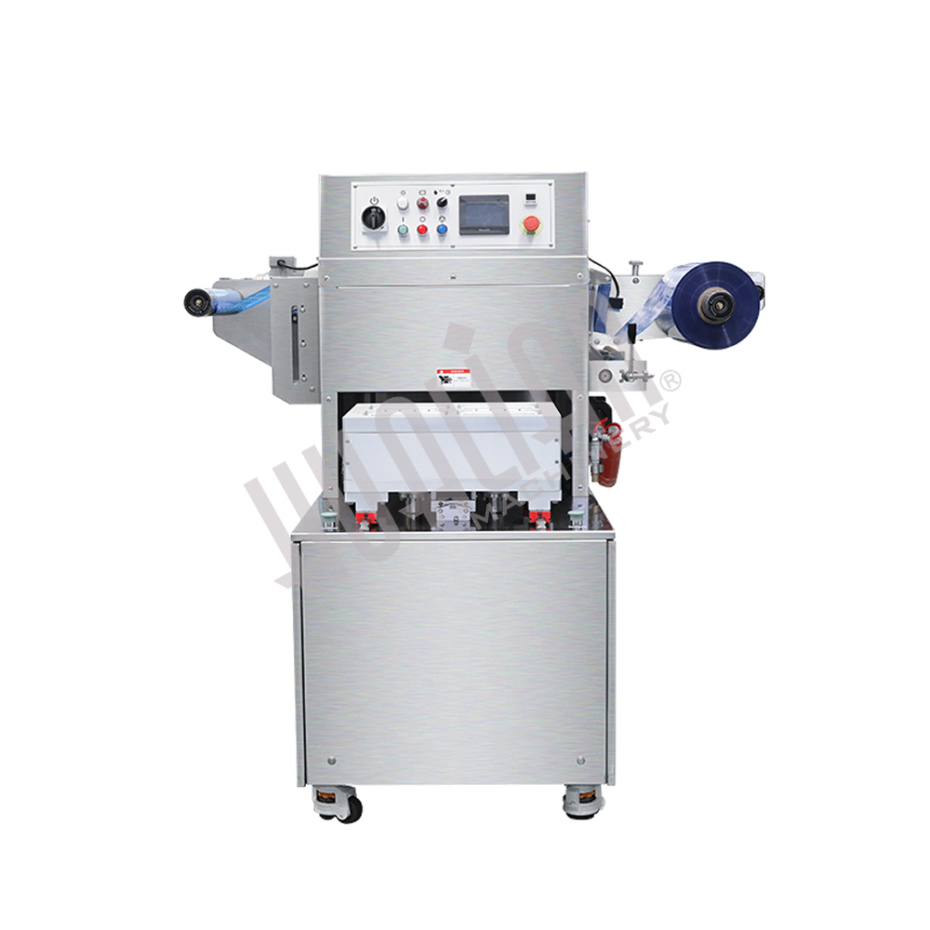 Полуавтоматический запайщик лотков HVT-550M/4 (нерж.) (4 лотка,210*148*(20-100)) Hualian - Купить с доставкой по всей России - 2