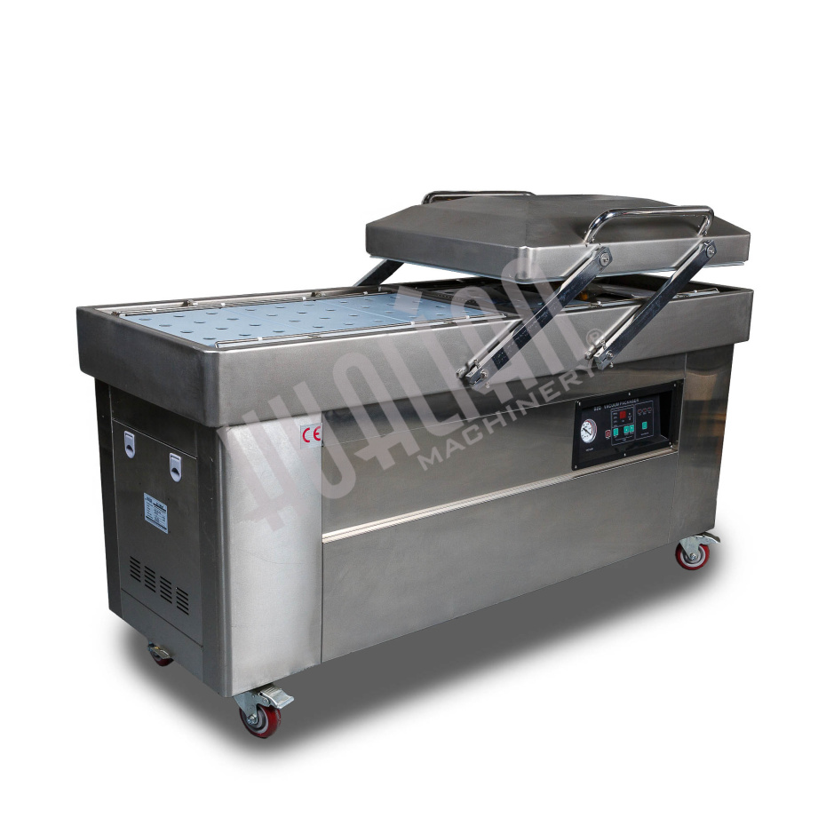 Напольная двухкамерная вакуум-упаковочная машина DZQ-700/2SB (нерж., газ) Hualian - Купить с доставкой по всей России - 3