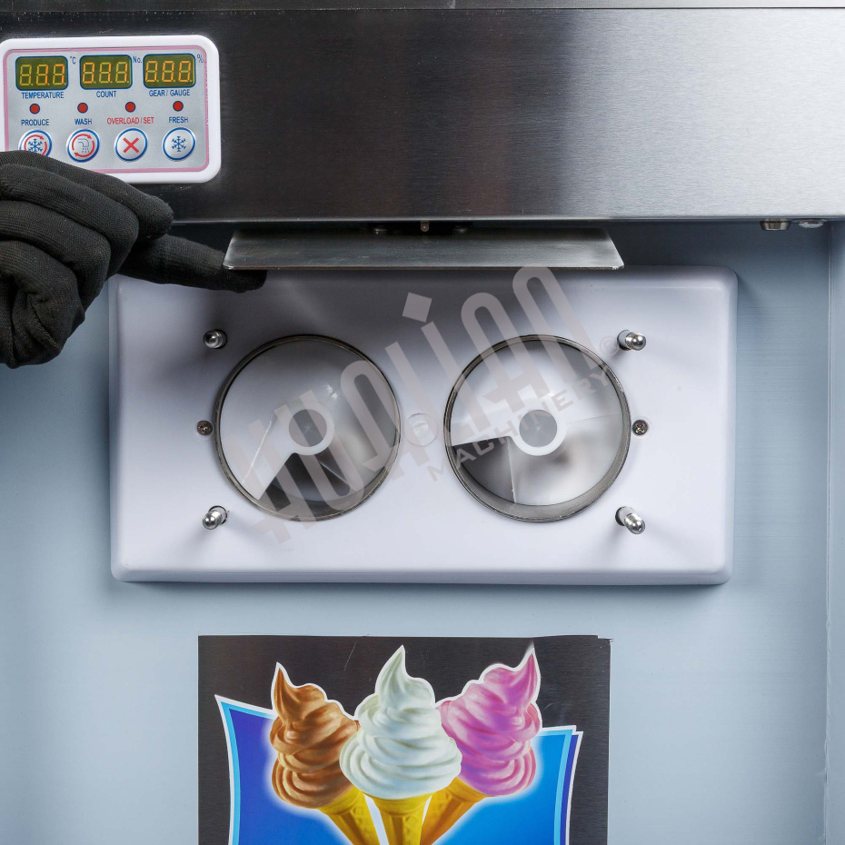 Фризер для мягкого мороженого HIM-03 с функцией ночного хранения и помпой (3 рожка) Hualian - Купить с доставкой по всей России - 20