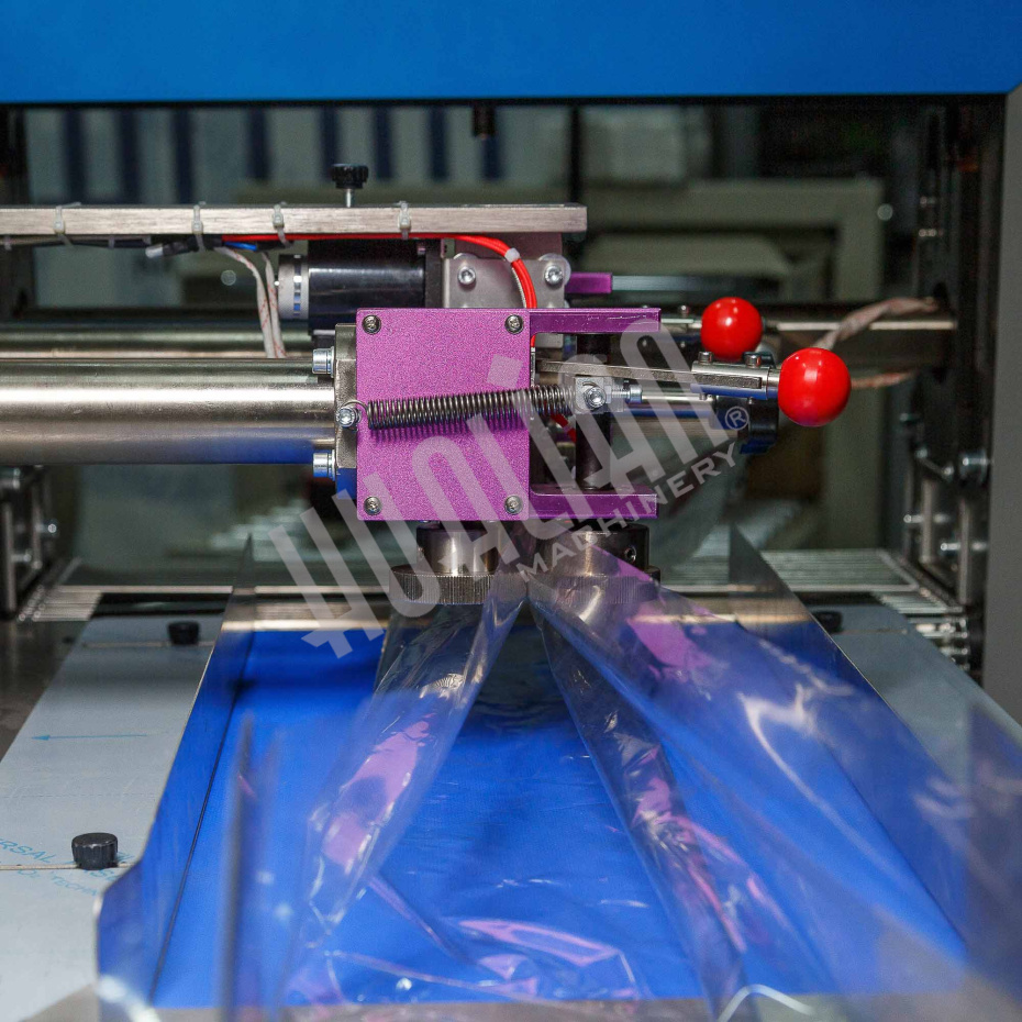 Горизонтальная упаковочная машина DXDZ-600XD (3 servo, лент. 250 мм, рег. форм., min bag L 180, H 120, трансп.попереч.запайки) Hualian - Купить с доставкой по всей России - 2