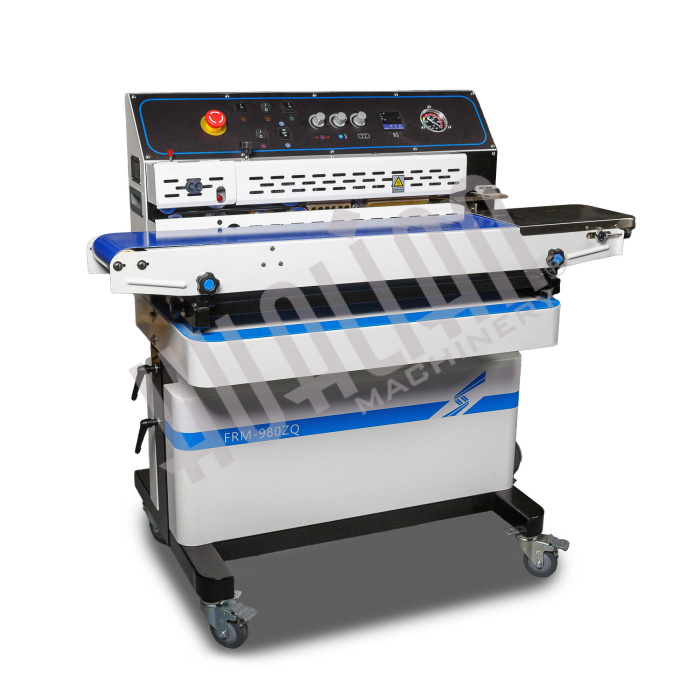 Конвейерный запайщик с функцией откачки воздуха и наполнения воздухом FRM-980ZQ SS (нерж) Hualian - Купить с доставкой по всей России