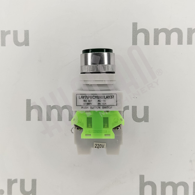 Кнопка LAY7 (PBCY090) LAY37 (зелёная, с фиксацией) Hualian - Купить с доставкой по всей России