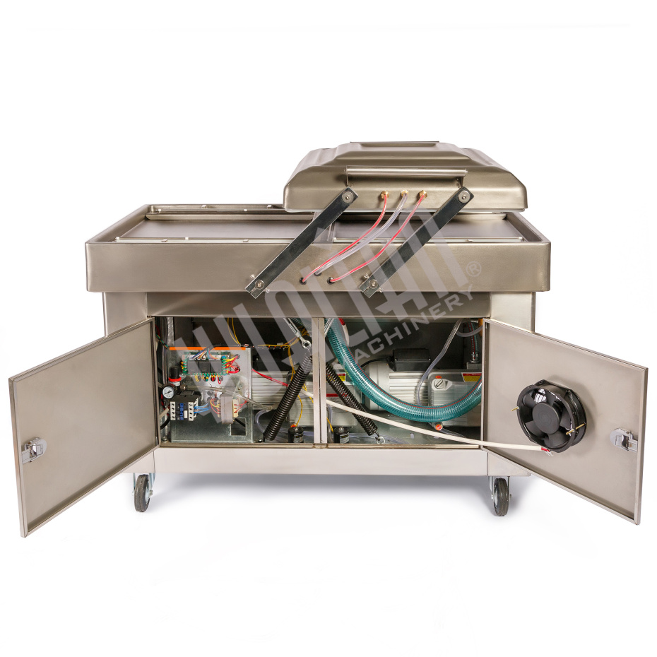 Напольная двухкамерная вакуум-упаковочная машина DZQ-500/2SB SS (нерж., газ) Hualian - Купить с доставкой по всей России - 11