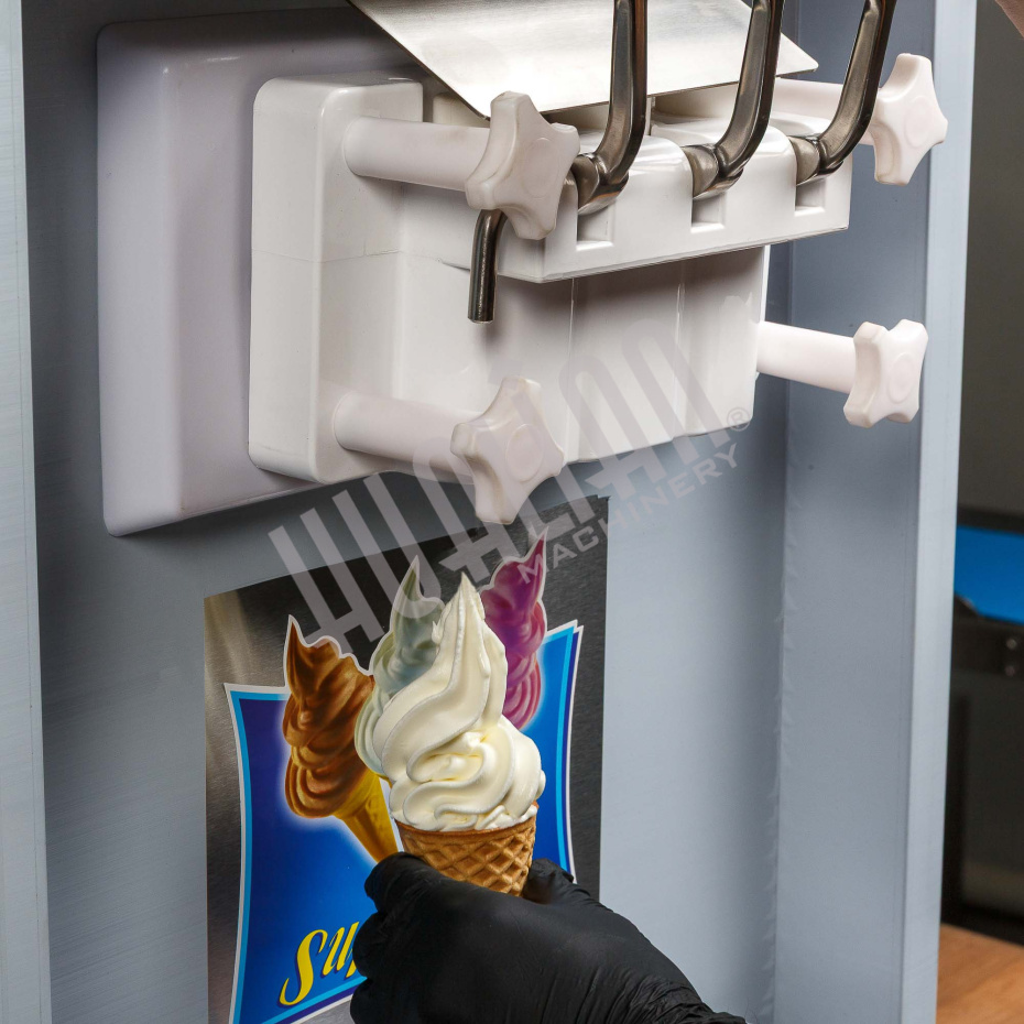 Фризер для мягкого мороженого HIM-03 с функцией ночного хранения и помпой (3 рожка) Hualian - Купить с доставкой по всей России - 8