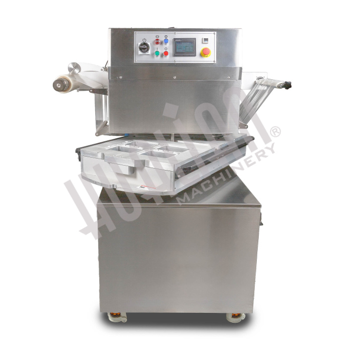 Полуавтоматический запайщик лотков ротационного типа HVT-450R (нерж.) (6 лотков, 147*109*120) Hualian - Купить с доставкой по всей России