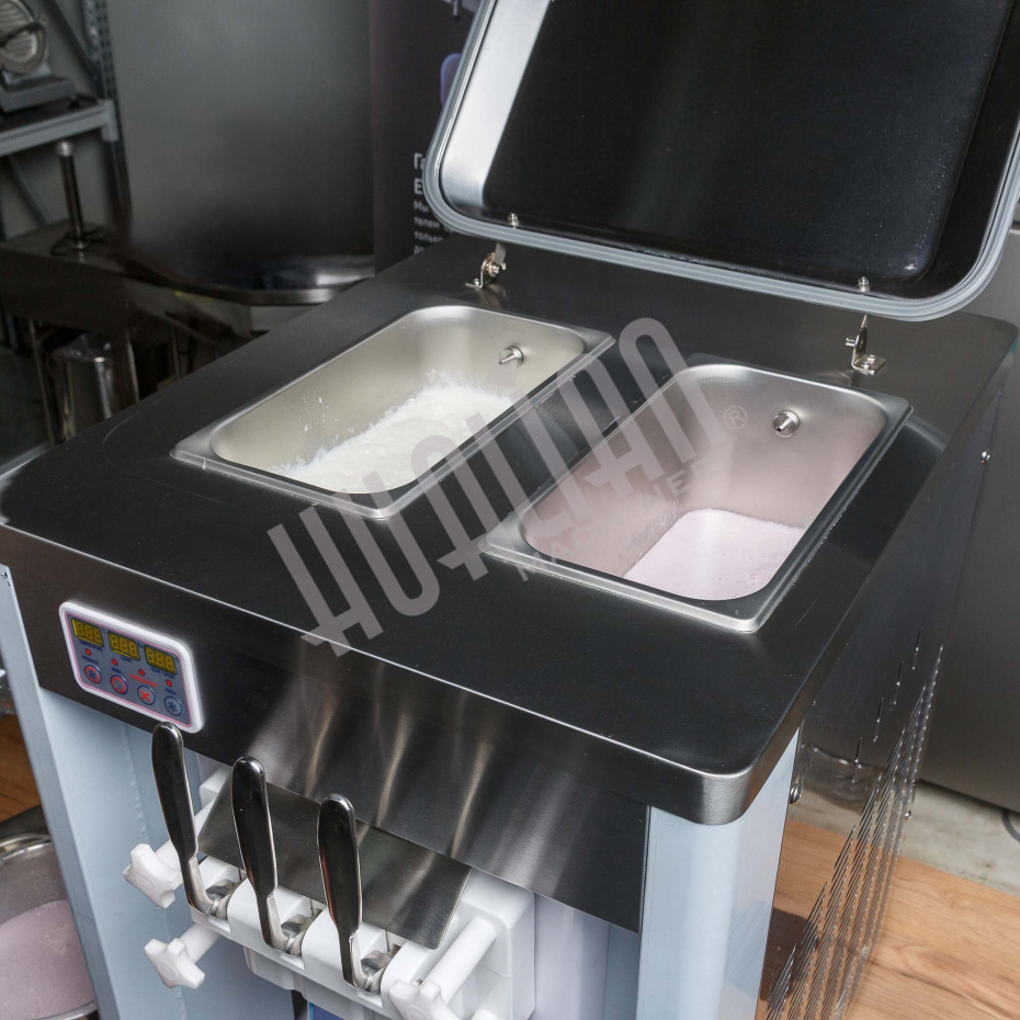 Фризер для мягкого мороженого HIM-03 с функцией ночного хранения и помпой (3 рожка) Hualian - Купить с доставкой по всей России - 4