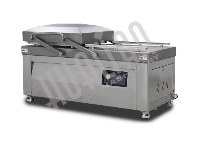Напольная двухкамерная вакуум-упаковочная машина HVC-720S/2B-G SS (нерж., газ, электр. панель, 380В)  Hualian - Купить с доставкой по всей России