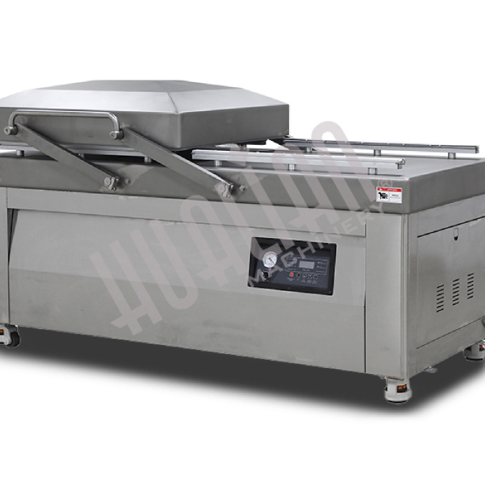 Напольная двухкамерная вакуум-упаковочная машина HVC-720S/2B-G SS (нерж., газ, электр. панель, 380В)  Hualian - Купить с доставкой по всей России