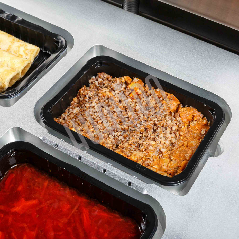 Полуавтоматический запайщик лотков ротационного типа (4 лотка,187*137*120) HVT-450R (нерж.) Hualian - Купить с доставкой по всей России - 15